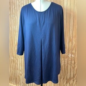 Denim&Co Classic Navy Tunic Top